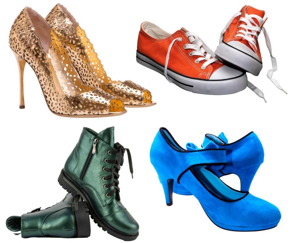 different shoes to denote different personality types